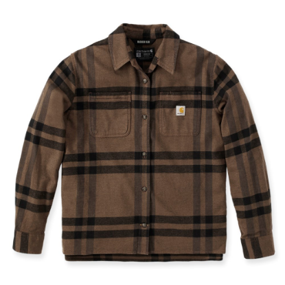 Afbeeldingen van CARHARTT Shirt lange mouwen geruit stretch dames 105989 brown heather M