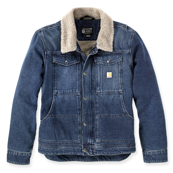 Afbeeldingen van CARHARTT Spijkerjas gevoerd relaxed fit sherpa gestreept 106323 beech M