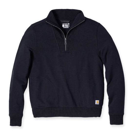 Afbeeldingen van CARHARTT Sweatshirt halve-rits Fiber-serie dames 106451 zwart XS
