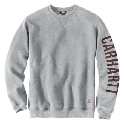 Afbeeldingen van CARHARTT Sweatshirt logo ronde hals heren 105444 heather grey L