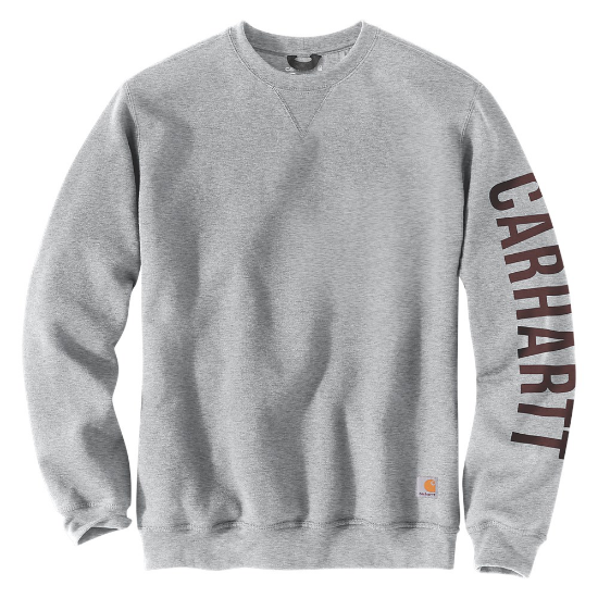 Afbeeldingen van CARHARTT Sweatshirt logo ronde hals heren 105444 heather grey L