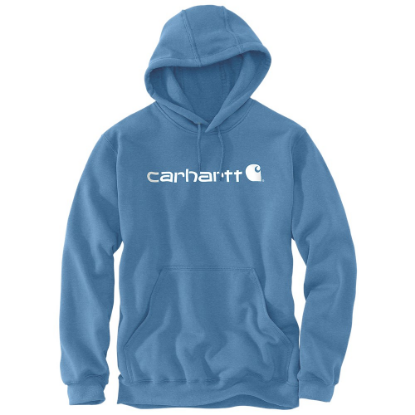 Afbeeldingen van CARHARTT Sweatshirt met capuchon en logo 100074 blue lagoon heather XS