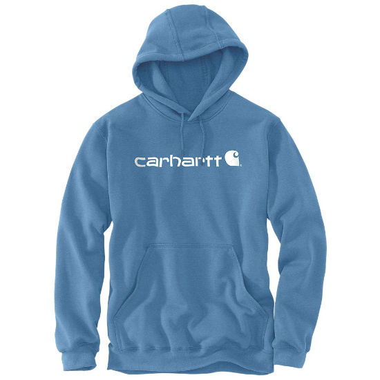 Afbeeldingen van CARHARTT Sweatshirt met capuchon en logo 100074 blue lagoon heather XS