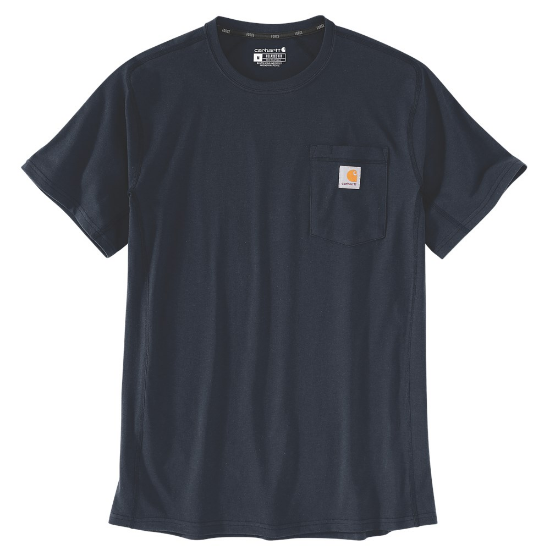Afbeeldingen van CARHARTT T-shirt Force Flex Pocket 104616 navy L
