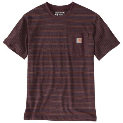 Afbeeldingen van CARHARTT T-shirt gestreept met zak 106145 port 2XL