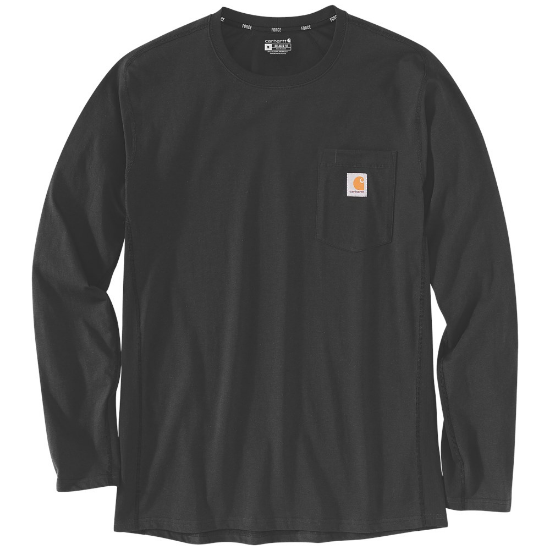 Afbeeldingen van CARHARTT T-shirt lange mouwen Force Flex Pocket 104617 zwart S