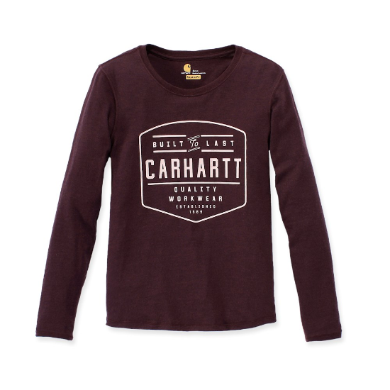 Afbeeldingen van CARHARTT T-shirt lange mouwen met grafische print dames 103929 fudge heather S