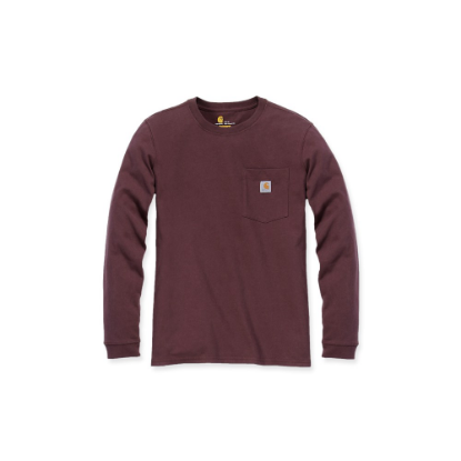 Afbeeldingen van CARHARTT T-shirt lange mouwen met zak dames 103244 deep wine XS