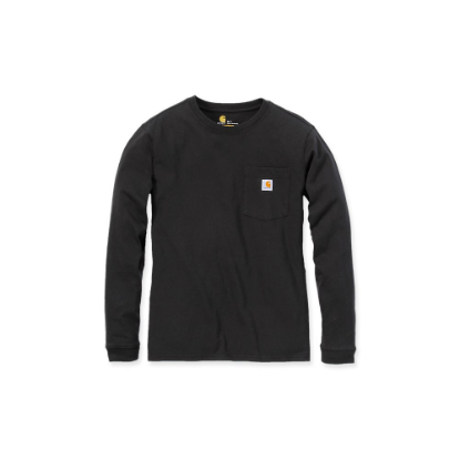 Afbeeldingen van CARHARTT T-shirt lange mouwen met zak dames 103244 zwart L