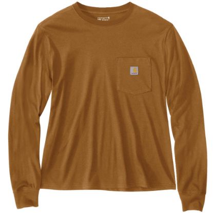 Afbeeldingen van CARHARTT T-shirt lange mouwen met zak dames 106121 bruin L