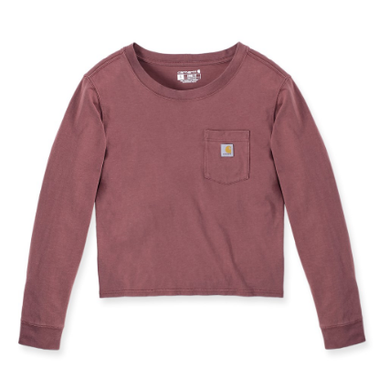 Afbeeldingen van CARHARTT T-shirt lange mouwen met zak dames 106121 sable L