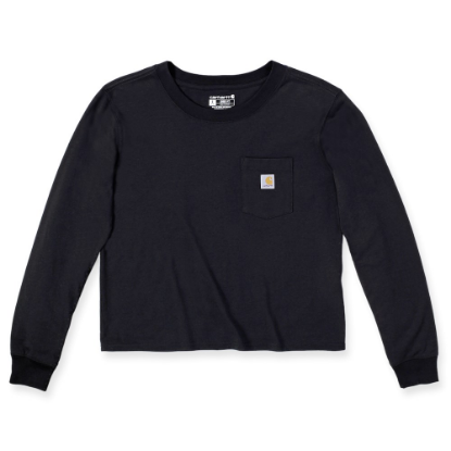 Afbeeldingen van CARHARTT T-shirt lange mouwen met zak dames 106121 zwart L