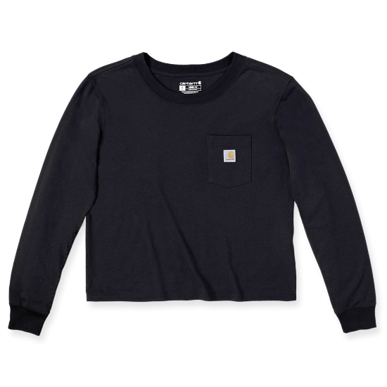 Afbeeldingen van CARHARTT T-shirt lange mouwen met zak dames 106121 zwart S