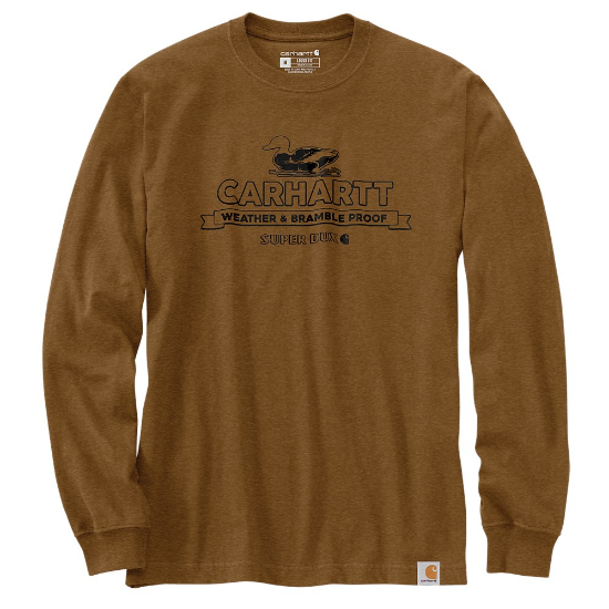 Afbeeldingen van CARHARTT T-shirt lange mouwen super dux grafische print 105060 oiled walnut heather S