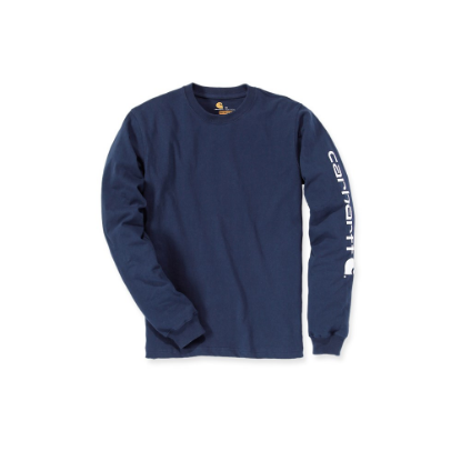 Afbeeldingen van CARHARTT T-shirt logo sleeve L/S EK231 navy 2XL