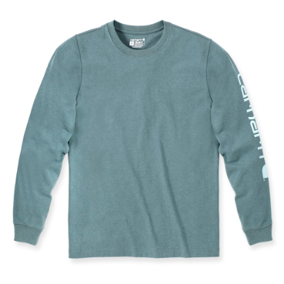 Afbeeldingen van CARHARTT T-shirt logo sleeve L/S EK231 sea pine heather 2XL