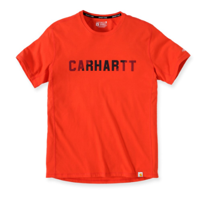 Afbeeldingen van CARHARTT T-shirt met blok logo 105203 cherry tomato 2XLL