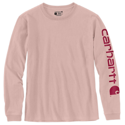 Afbeeldingen van CARHARTT T-shirt met lange mouwen logo sleeve dames 103401 ash rose L