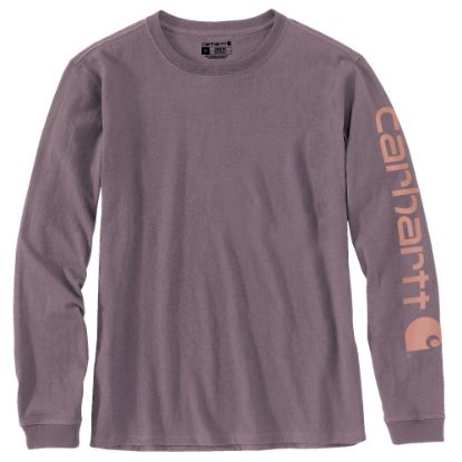 Afbeeldingen van CARHARTT T-shirt met lange mouwen logo sleeve dames 103401 blackberry heather L