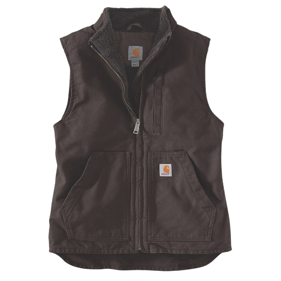 Afbeeldingen van CARHARTT Vest Sherpa lined mock neck dames 104224 donkerbruin XL