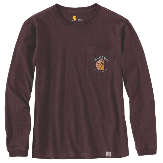 Afbeeldingen van CARHARTT Werkshirt lange mouwen met zak dames 104524 deep wine L