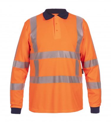 Afbeeldingen van HYDROWEAR Polo RWS met lange mouwen Trinidad fluor oranje XS