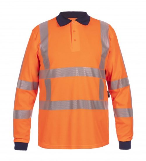 Afbeeldingen van HYDROWEAR Polo RWS met lange mouwen Trinidad fluor oranje XS