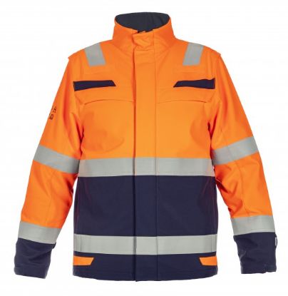 Afbeeldingen van HYDROWEAR Softshell jas multinorm Menorca fluor oranje/navy XL
