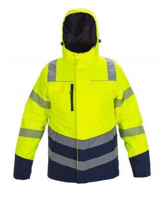 Afbeeldingen van HYDROWEAR Winterparka Brussel fluor geel/navy M