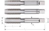 Afbeeldingen van ROTEC Handtappenset HSS 3-delig DIN352 UNC 1-8