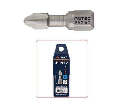 Afbeeldingen van ROTEC Torsionbit ¼" PRO PH1 25MM C6,3 RVS 2x