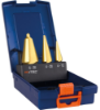 Afbeeldingen van ROTEC Conische plaatboorset 420 +TiN 3-delig Nr. 1-2-3 ABS