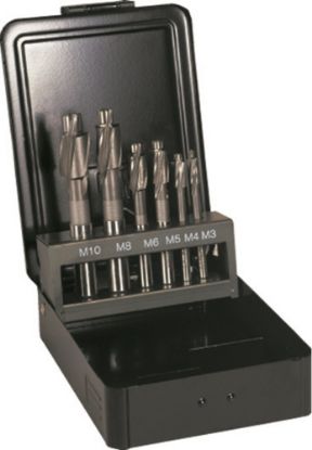 Afbeeldingen van ROTEC Kopverzinkfreesset 418 DIN373 6-delig M3-M10 middelpassing ABS