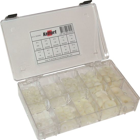 Afbeeldingen van KELFORT Assortimentdoos nr.19 sluit-/carrosserieringen PA6.6 DIN125-1A nylon