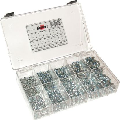Afbeeldingen van KELFORT Assortimentdoos nr.24 moeren DIN934 + borgmoeren DIN985 EV