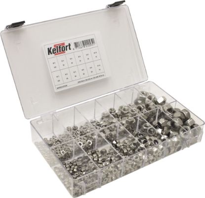 Afbeeldingen van KELFORT Assortimentdoos nr.34 moeren DIN934 + borgmoeren DIN985 RVSA2