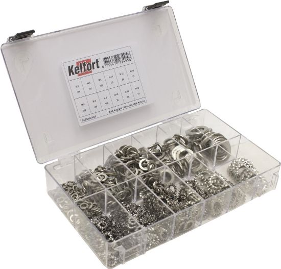 Afbeeldingen van KELFORT Assortimentdoos nr.36 veerringen DIN127B + tandringen DIN6798A RVSA2
