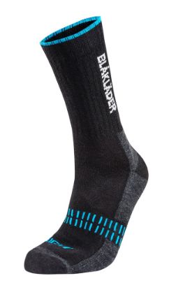 Afbeeldingen van BLÅKLÄDER Sokken LIGHT 2191 zwart/neonblauw 36-39