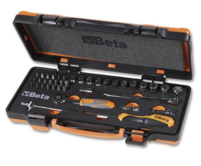 Afbeeldingen van BETA Dopsleutelset ¼" 12x + bits + toebehoren 900/C12MZ