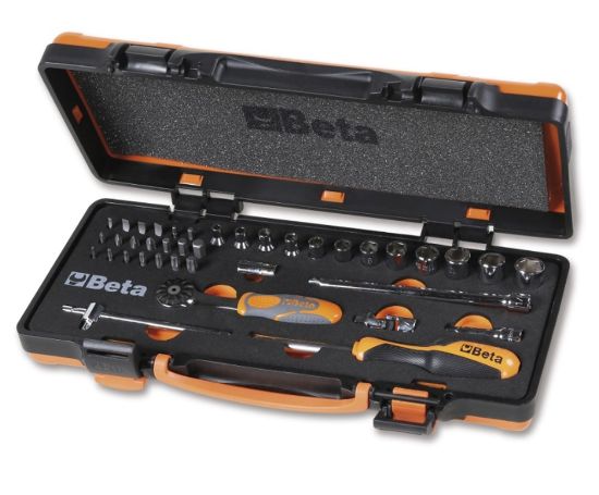 Afbeeldingen van BETA Dopsleutelset ¼" 12x + bits + toebehoren 900/C12MZ