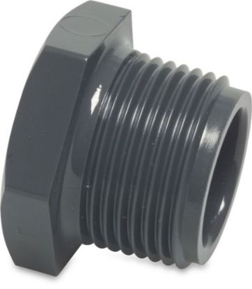 Afbeeldingen van PROFEC Plug PVC-U grijs ½" buitendraad 10bar