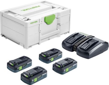 Afbeeldingen van FESTOOL Energie-set SYS 18V 4x4,0/TCL6DUO 18V Li-ion 4x accu 4,0Ah en oplader in systainer