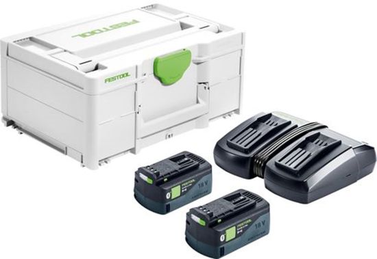 Afbeeldingen van FESTOOL Energie-set SYS 18V 2x5,0/TCL6DUO 18V Li-ion 2x accu 5,0Ah en duolader in systainer