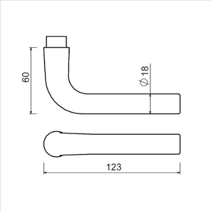 Afbeeldingen van OXLOC Deurkruk L-model Montpellier aluminium zwart 38-45MM