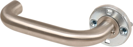 Afbeeldingen van OXLOC Deurkruk/knop + rozet D-model Coevorden RVS 37-47MM