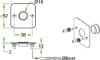 Afbeeldingen van OXLOC Rozet met krukgat RVS vierkant 52X2MM