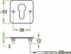 Afbeeldingen van OXLOC Rozet profielcilindergat RVS vierkant 52X2MM