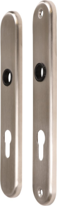 Afbeeldingen van OXLOC Langschild krukgat + profielcilinder ovaal-model RVS PC72