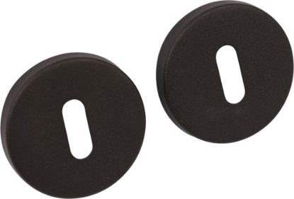 Afbeeldingen van OXLOC Rozet sleutelgat RVS zwart rond stalen onderrozet 54X8MM