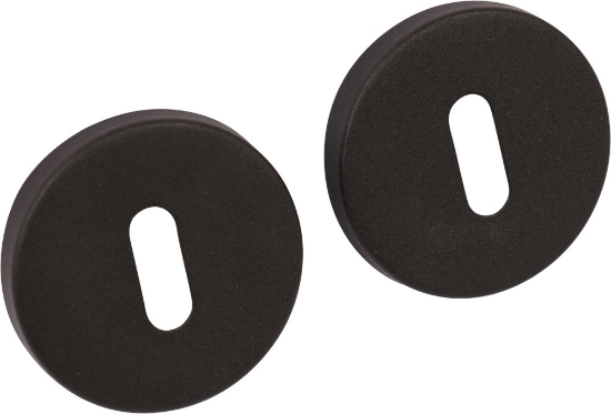 Afbeeldingen van OXLOC Rozet sleutelgat RVS zwart rond stalen onderrozet 54X8MM